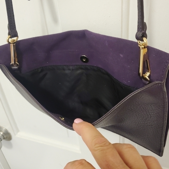Rebecca Minkoff Sofia Purple Leather/Suede Clutch/Crossbody - Picture 7 of 15
